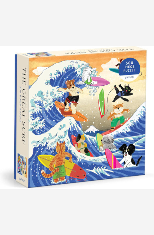 Book cover of The Great Surf 500 Piece Puzzle by Yeji Yun at Wild and the Sage, Galle, Sri Lanka