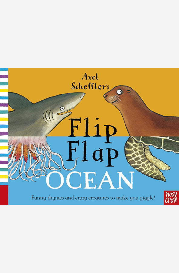 Book cover of Axel Scheffler's Flip Flap Ocean by Axel Scheffler at Wild and the Sage, Galle, Sri Lanka