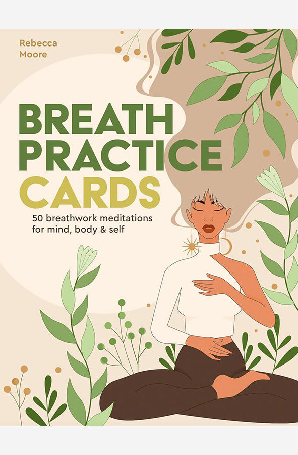 Book cover of Breath Practice Cards: 50 breathwork meditations for mind, body & self by Rebecca Moore at Wild and the Sage, Galle, Sri Lanka