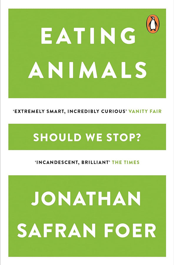 Book cover of Eating Animals by Jonathan Safran Foer at Wild and the Sage, Galle, Sri Lanka
