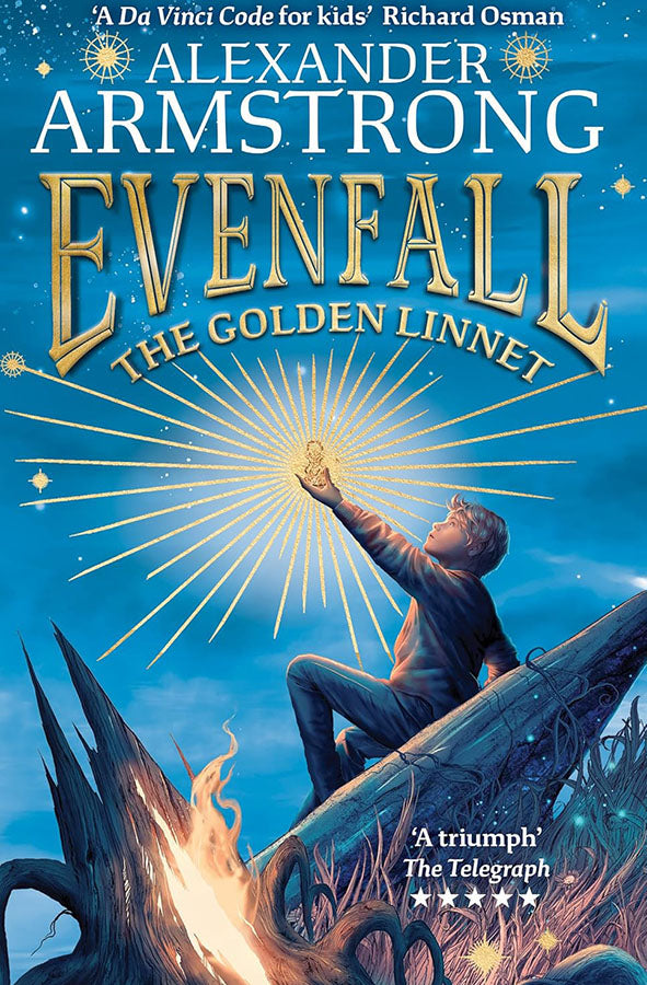 Book cover of Evenfall: The Golden Linnet by Alexander Armstrong at Wild and the Sage, Galle, Sri Lanka
