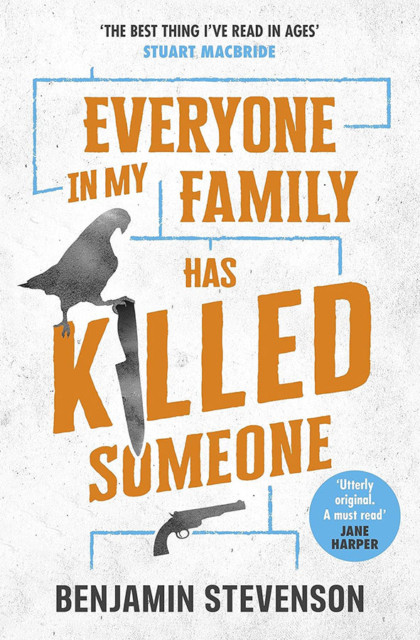 Book cover of Everyone in My Family has Killed Someone by Benjamin Stevenson at Wild and the Sage, Galle, Sri Lanka