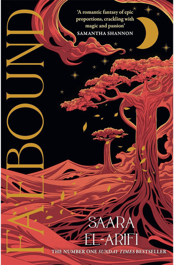 Book cover of Faebound by Saara El-Arifi at Wild and the Sage, Galle, Sri Lanka