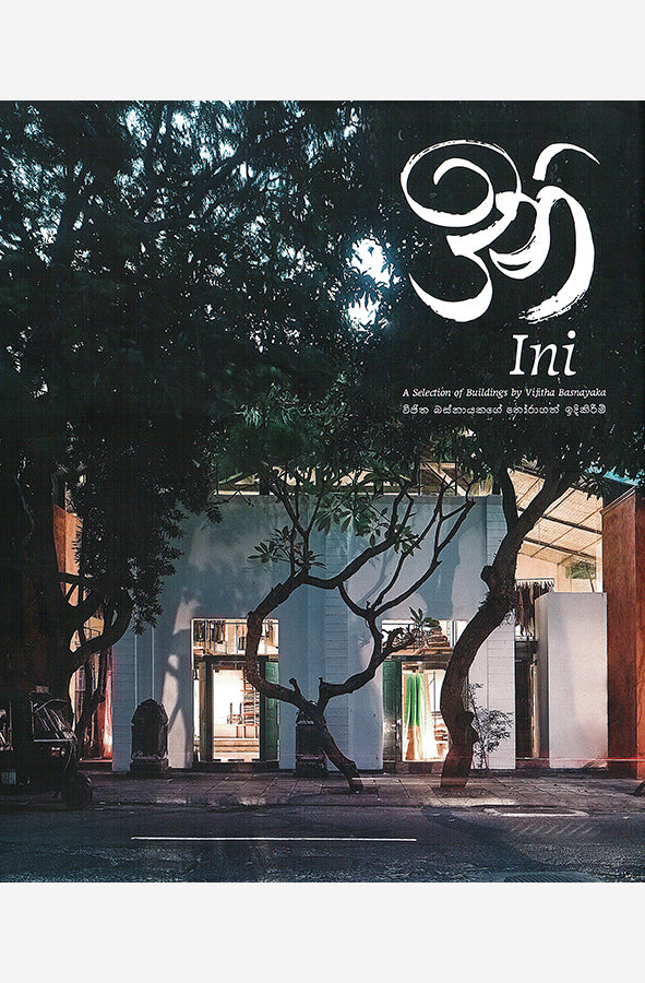 Book cover of Ini: A selection of buildings by Vijitha Basnayaka by Vijitha Basnayaka at Wild and the Sage, Galle, Sri Lanka