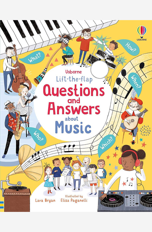 Book cover of Lift-The-Flap Questions And Answers About Music by Laura Bryan at Wild and the Sage, Galle, Sri Lanka