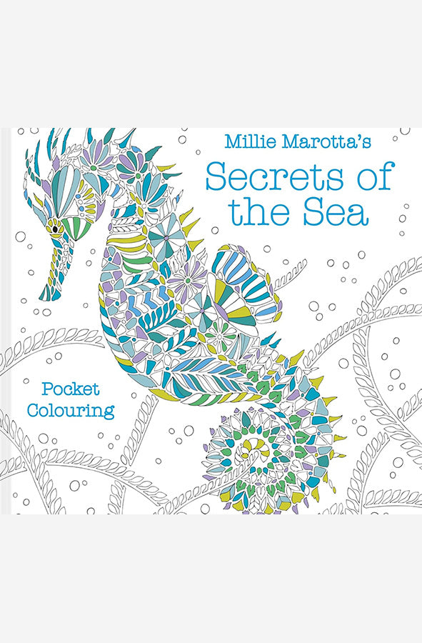 Book cover of Millie Marotta's Secrets of the Sea: Pocket Colouring by Millie Marotta at Wild and the Sage, Galle, Sri Lanka