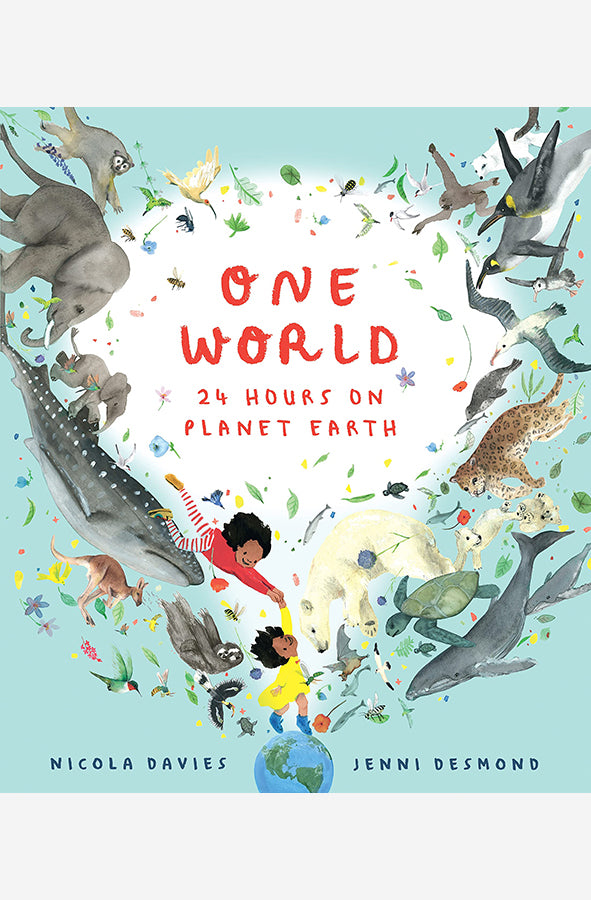 Book cover of One World: 24 Hours on Planet Earth by Nicola Davies at Wild and the Sage, Galle, Sri Lanka