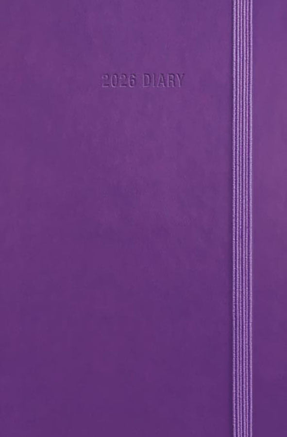 Book cover of Purple Soft Touch 2026 Deluxe Slim Diary Planner by Carousel at Wild and the Sage, Galle, Sri Lanka
