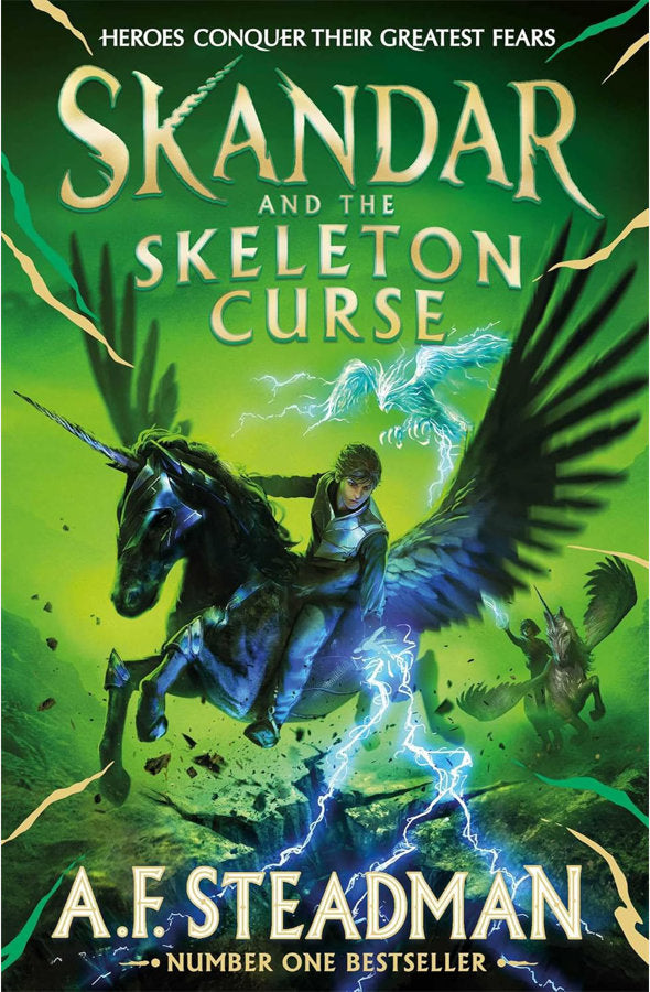 Book cover of Skandar and the Skeleton Curse by A.F. Steadman at Wild and the Sage, Galle, Sri Lanka