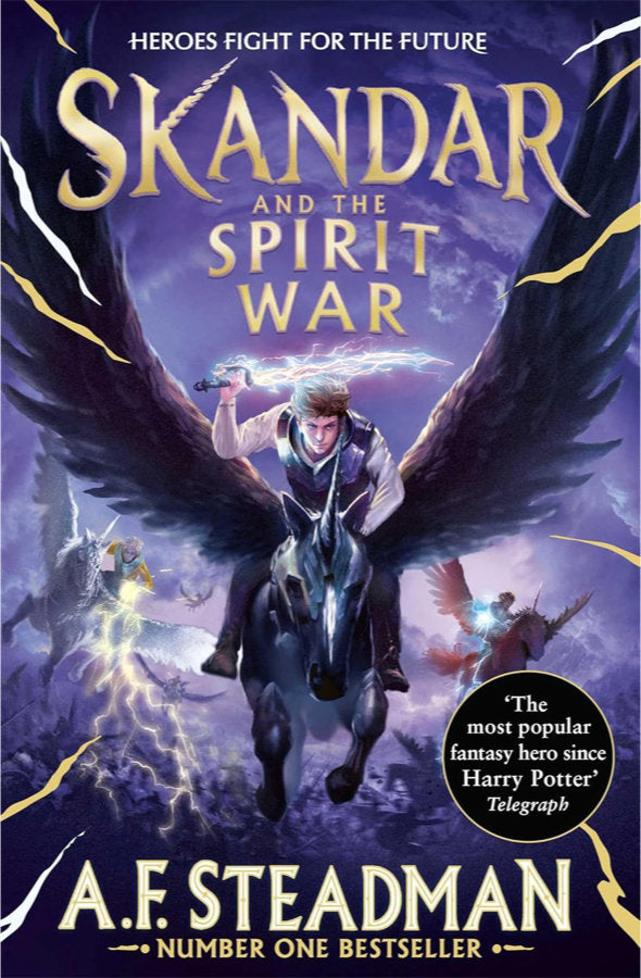 Book cover of Skandar and the Spirit War by A.F. Steadman at Wild and the Sage, Galle, Sri Lanka