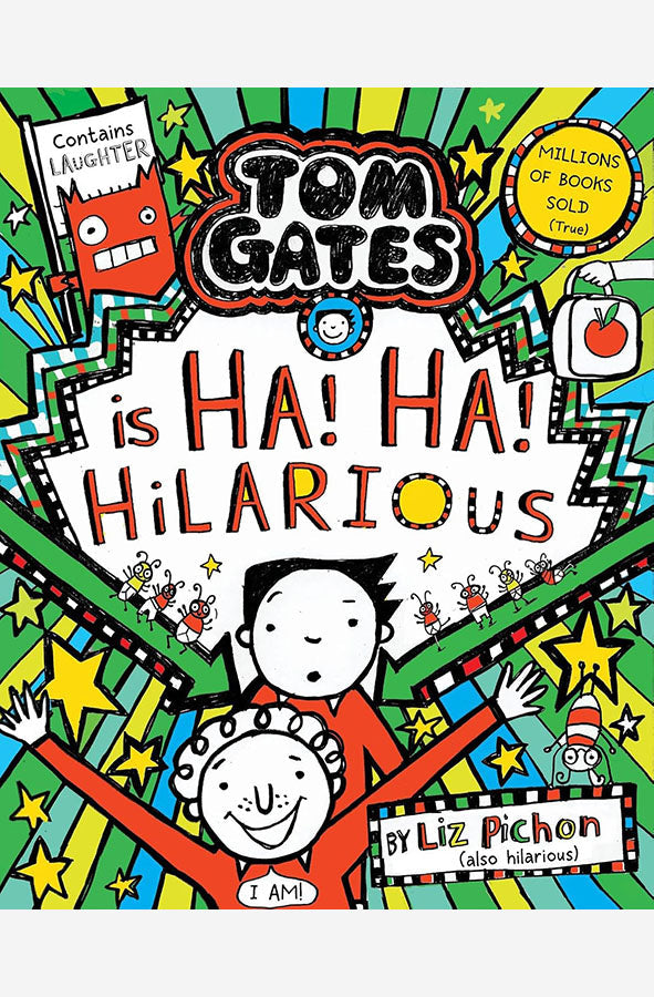 Book cover of Tom Gates is Ha! Ha! Hilarious by Liz Pichon at Wild and the Sage, Galle, Sri Lanka