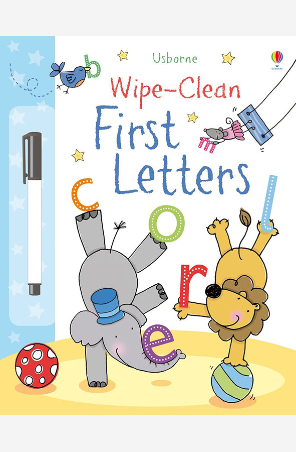 Book cover of Wipe Clean First Letters by Jessica Greenwell at Wild and the Sage, Galle, Sri Lanka