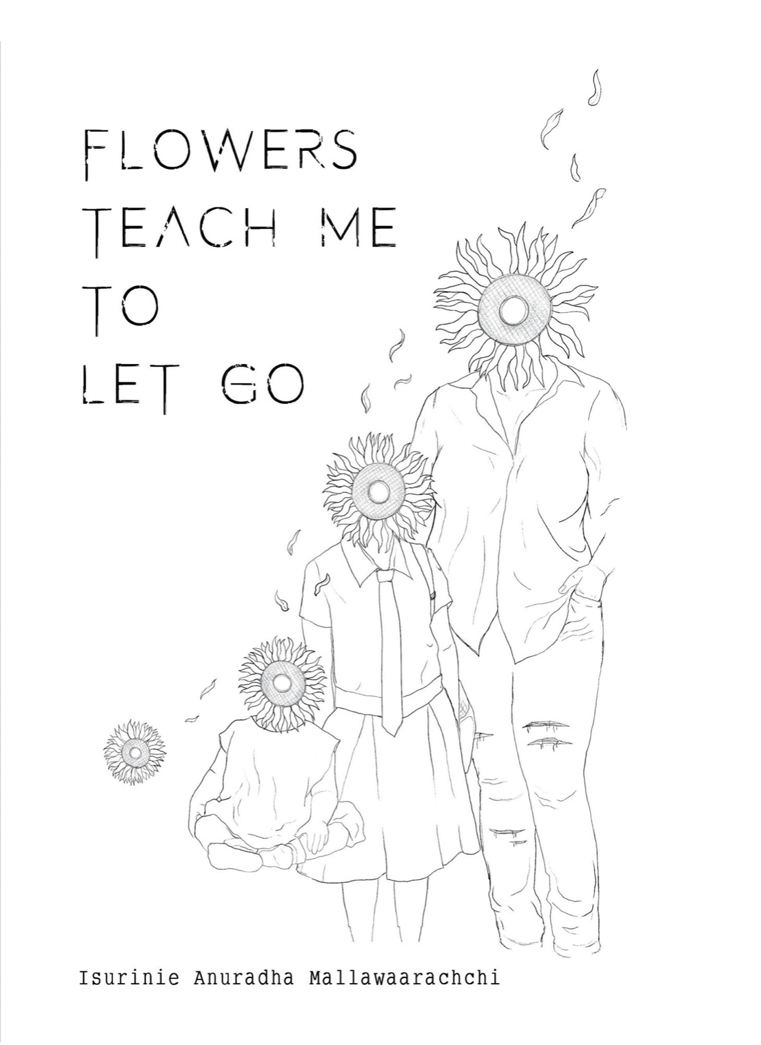 Book cover of Flowers Teach Me to Let Go by Insurinie Anuradha Mallawaarachchi at Wild and the Sage, Galle, Sri Lanka