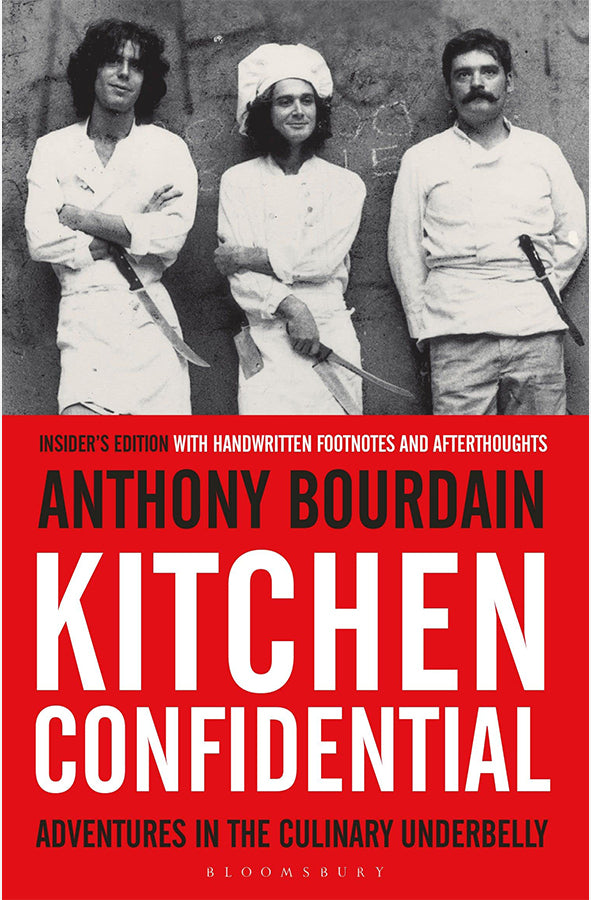 Book cover of Kitchen Confidential by Anthony Bourdain at Wild and the Sage, Galle, Sri Lanka