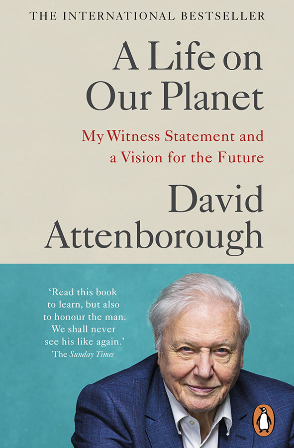 Book cover of Life on Our Planet by David Attenborough at Wild and the Sage, Galle, Sri Lanka