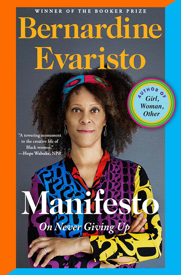 Book cover of Manifesto by Bernardine Evaristo at Wild and the Sage, Galle, Sri Lanka