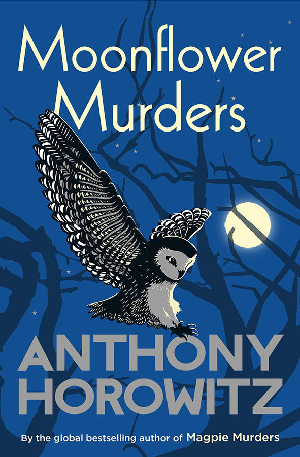 Book cover of Moonflower Murders by Anthony Horowitz at Wild and the Sage, Galle, Sri Lanka