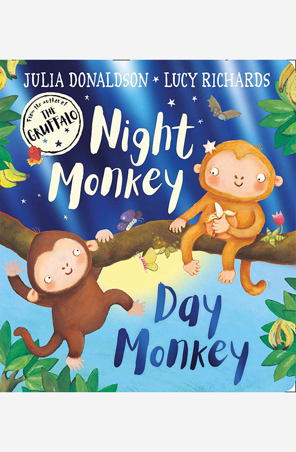 Book cover of Night Monkey, Day Monkey by Julia Donaldson at Wild and the Sage, Galle, Sri Lanka