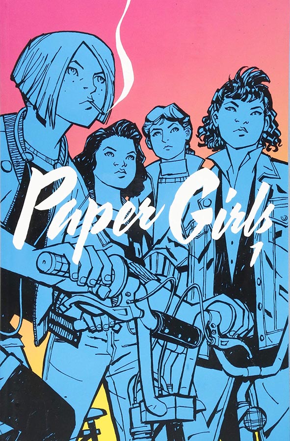 Book cover of Paper Girls Volume 1 by Brian K Vaughan at Wild and the Sage, Galle, Sri Lanka
