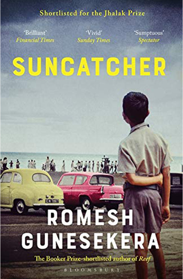 Book cover of Suncatcher by Romesh Gunesekera at Wild and the Sage, Galle, Sri Lanka