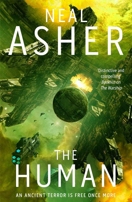 Book cover of The Human by Neal Asher at Wild and the Sage, Galle, Sri Lanka
