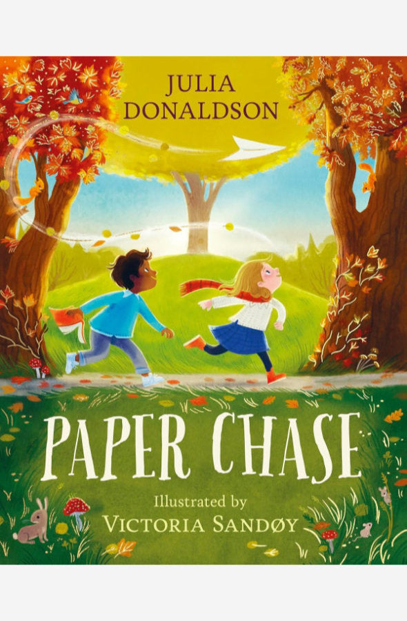 Book cover of Paper Chase by Julia Donaldson at Wild and the Sage, Galle, Sri Lanka