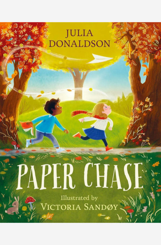 Book cover of Paper Chase by Julia Donaldson at Wild and the Sage, Galle, Sri Lanka