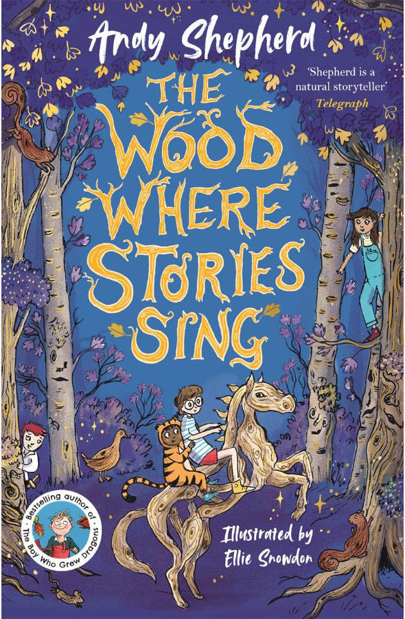 Book cover of The Wood Where Stories Sing by Andy Shepherd at Wild and the Sage, Galle, Sri Lanka