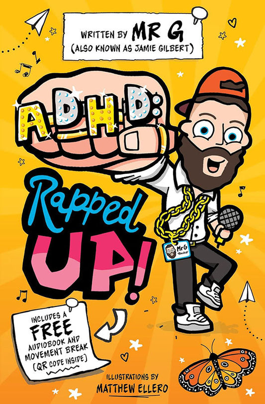 Book cover of ADHD: Rapped Up! by Jamie Gilbert at Wild and the Sage, Galle, Sri Lanka