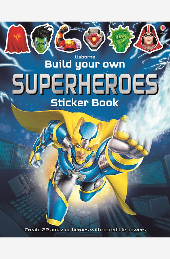 Book cover of Build Your Own Superheroes Sticker Book by Simon Tudhope at Wild and the Sage, Galle, Sri Lanka