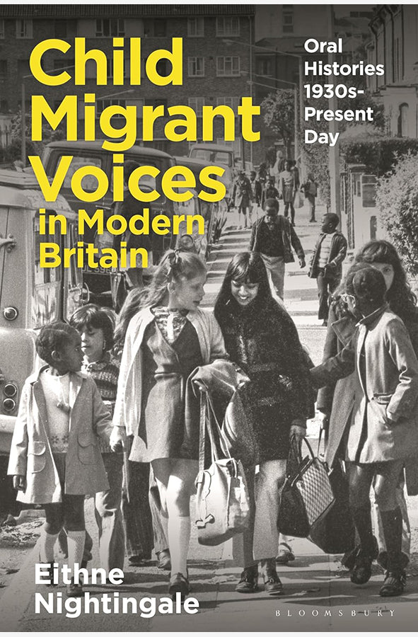 Book cover of Child Migrant Voices in Modern Britain by Eithne Nightingale at Wild and the Sage, Galle, Sri Lanka