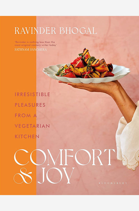 Book cover of Comfort and Joy : Irresistible Pleasures from a Vegetarian Kitchen by Ravinder Bhogal at Wild and the Sage, Galle, Sri Lanka