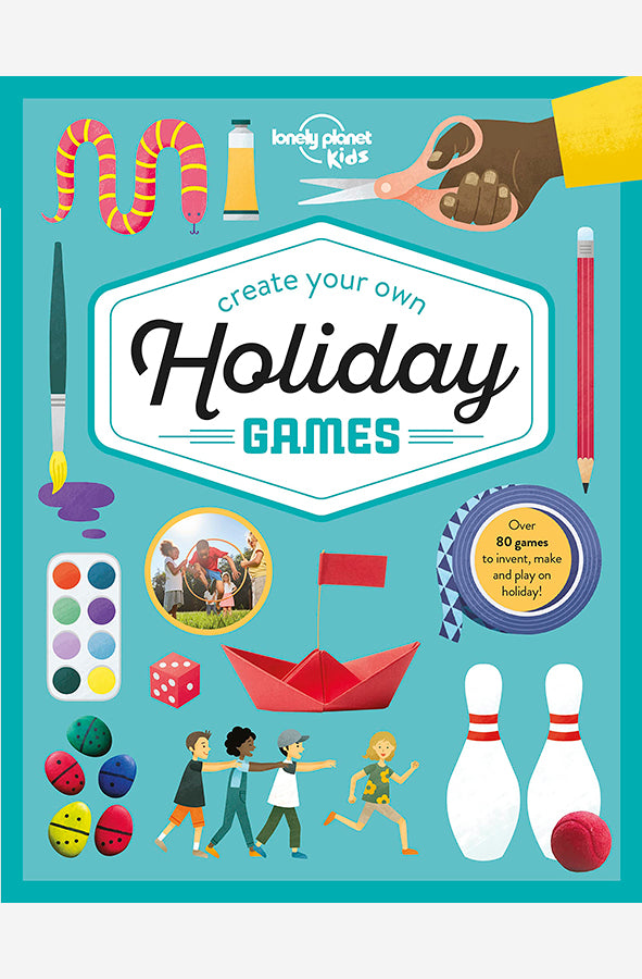 Book cover of Create Your Own Holiday Games Book 1 by Lonely Planet Kids at Wild and the Sage, Galle, Sri Lanka
