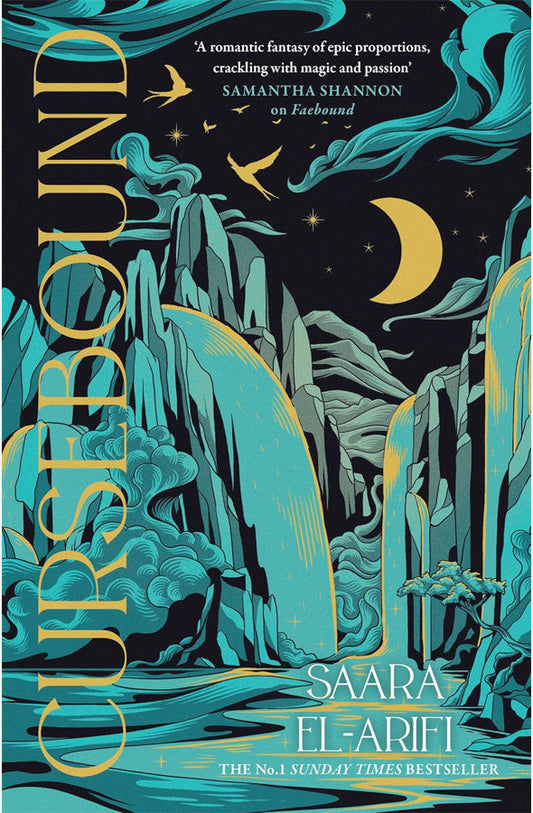 Book cover of Cursebound by Saara El-Arifi at Wild and the Sage, Galle, Sri Lanka
