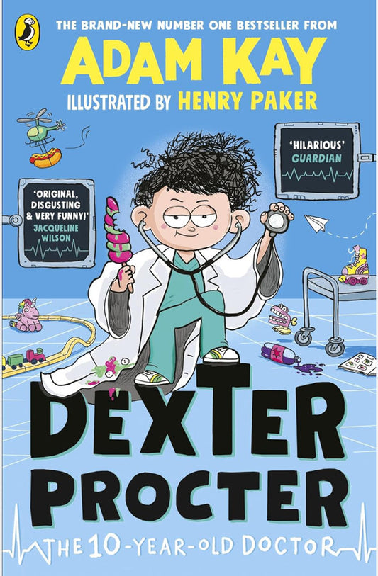 Book cover of Dexter Procter the 10-Year-Old Doctor by Adam Kay at Wild and the Sage, Galle, Sri Lanka
