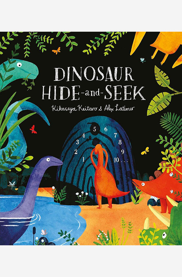 Book cover of Dinosaur Hide-and-Seek by Kikaseya Keitaro, at Wild and the Sage, Galle, Sri Lanka