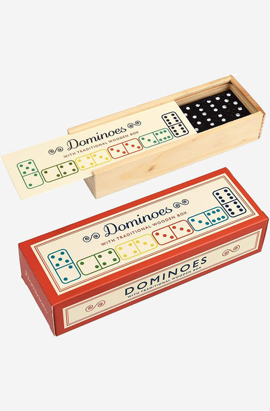 Book cover of Dominoes in a Wooden Box by Rex London at Wild and the Sage, Galle, Sri Lanka