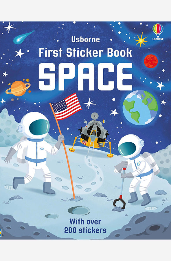 Book cover of First Sticker Book - Space by Usborne at Wild and the Sage, Galle, Sri Lanka