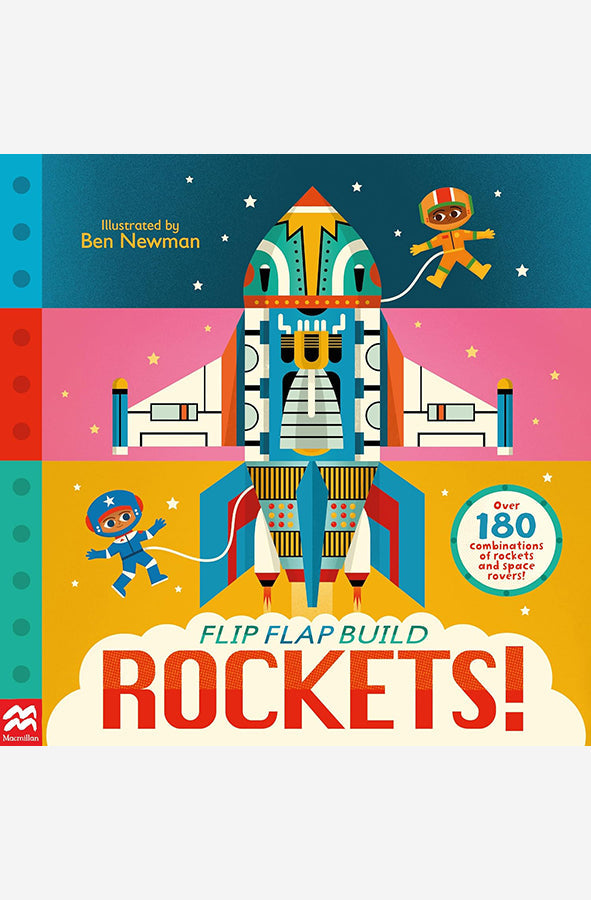 Book cover of Flip, Flap, Build: Rockets by Ben Newman at Wild and the Sage, Galle, Sri Lanka