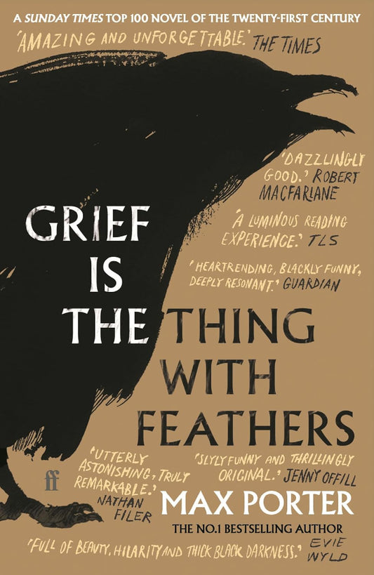 Book cover of Grief Is the Thing with Feathers by Max Porter at Wild and the Sage, Galle, Sri Lanka