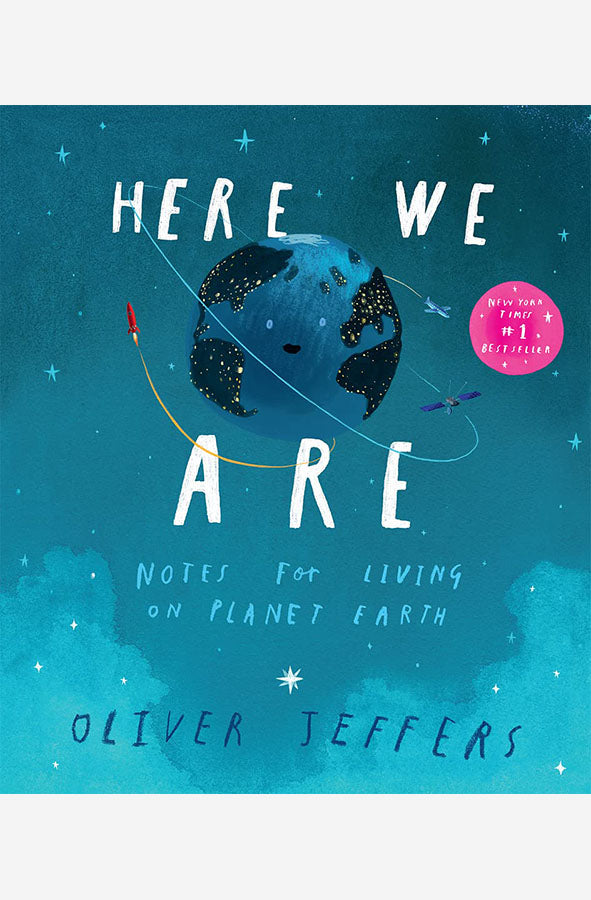 Book cover of Here we are by Oliver Jeffers at Wild and the Sage, Galle, Sri Lanka