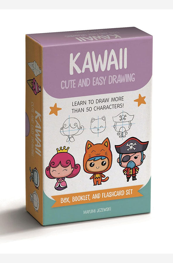 Book cover of Kawaii Cute and Easy Drawing Deck by Mayumi Jezewski at Wild and the Sage, Galle, Sri Lanka