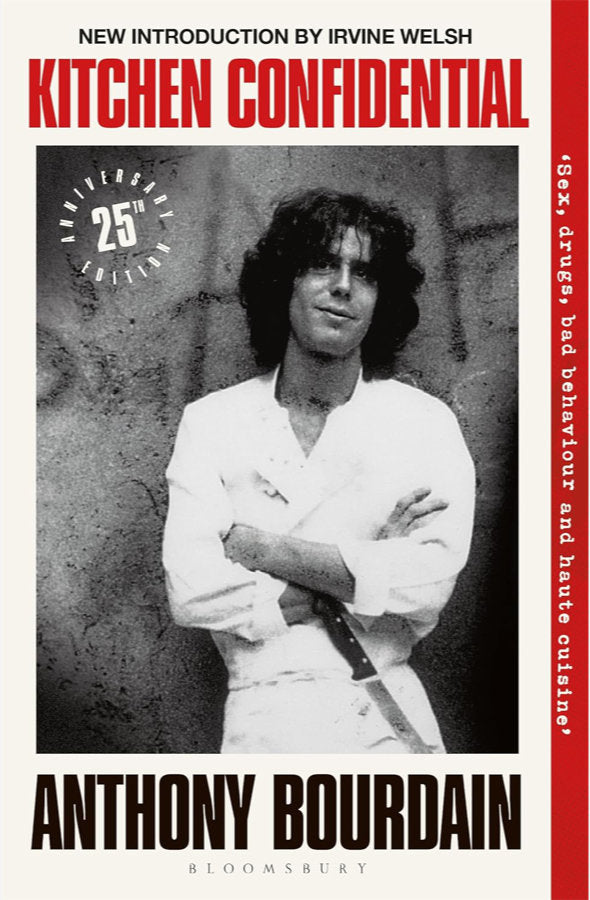 Book cover of Kitchen Confidential : 25th Anniversary Edition by Anthony Bourdain at Wild and the Sage, Galle, Sri Lanka