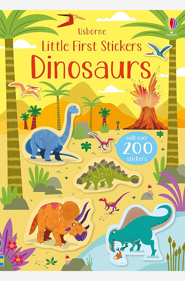 Book cover of Little First Stickers Dinosaurs by Kirsteen Robson at Wild and the Sage, Galle, Sri Lanka