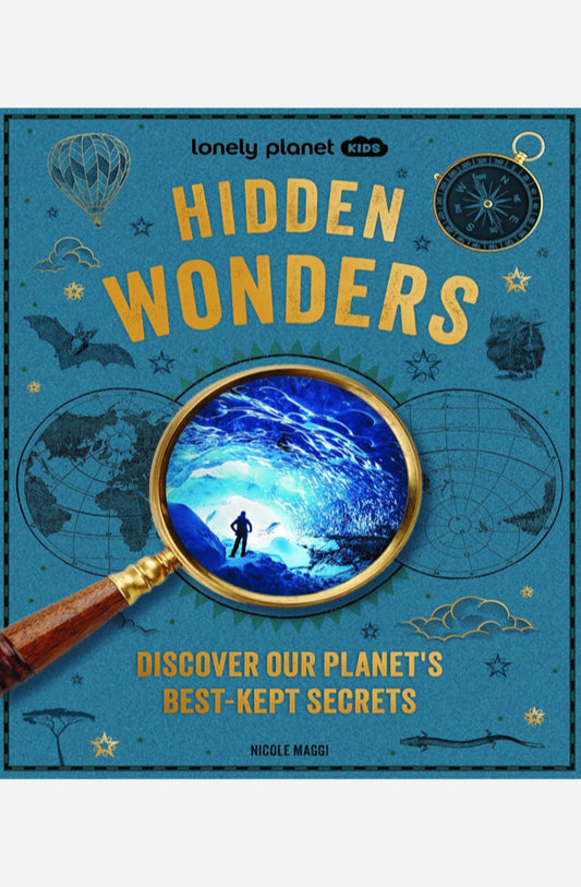 Book cover of Lonely Planet Kids Hidden Wonders by Nicole Maggi at Wild and the Sage, Galle, Sri Lanka
