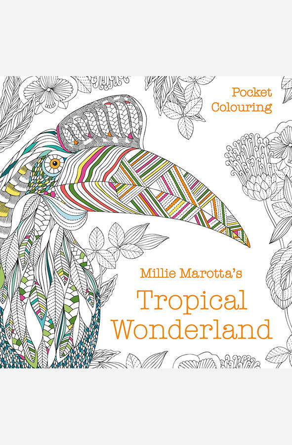 Book cover of Millie Marottas Tropical Wonderland Pock by Millie Marotta at Wild and the Sage, Galle, Sri Lanka