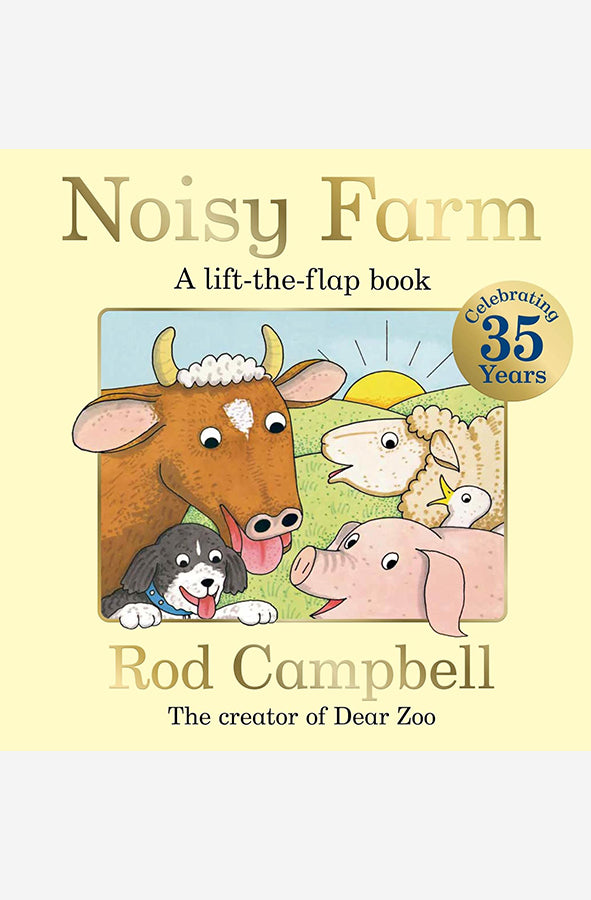 Book cover of Noisy Farm by Rod Campbell at Wild and the Sage, Galle, Sri Lanka