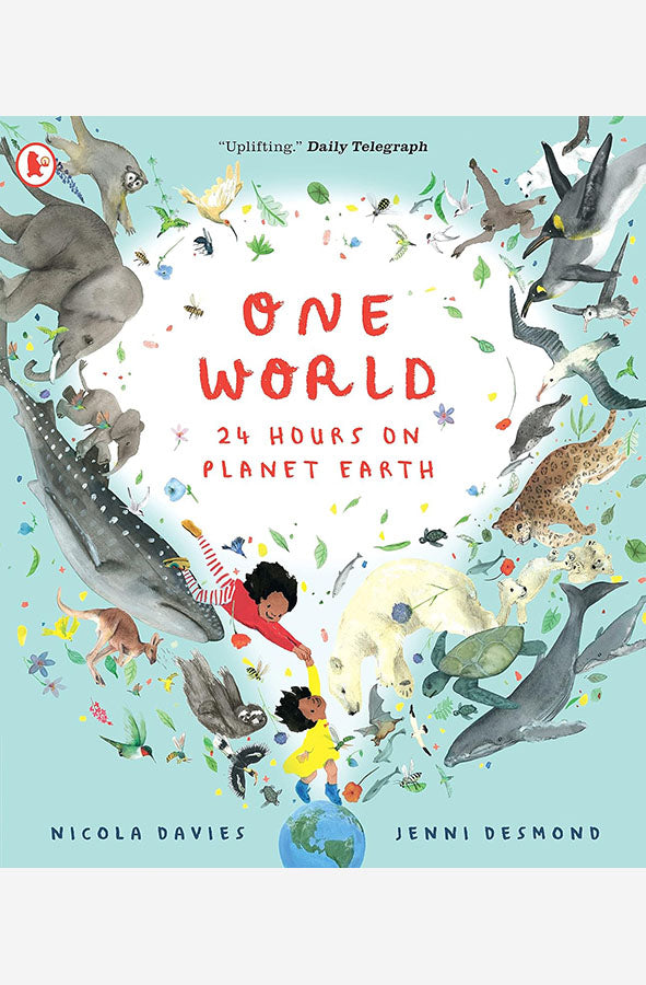 Book cover of One World: 24 Hours on Planet Earth by Nicola Davies at Wild and the Sage, Galle, Sri Lanka