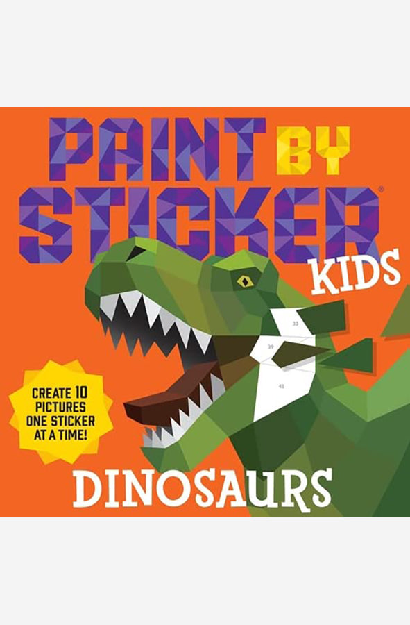 Book cover of Paint by Sticker Kids: Dinosaurs by Workman at Wild and the Sage, Galle, Sri Lanka