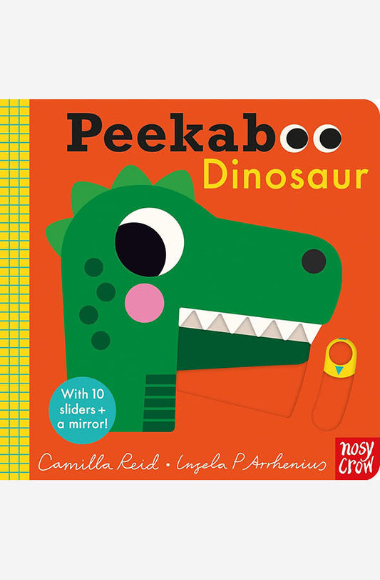 Book cover of Peekaboo Dinosaur by Camilla Reid at Wild and the Sage, Galle, Sri Lanka